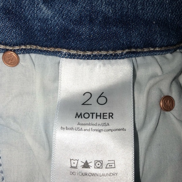 MOTHER ”The Mid Rise Dazzler Ankle Fray”Cropped Straight Jeans,Size-26 - Picture 16 of 16